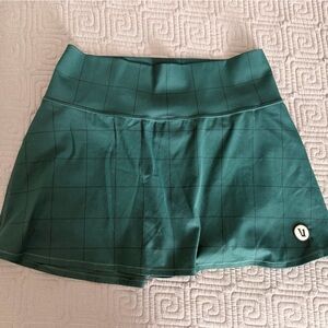 Vuori Deep Green/Navy Plaid Tennis Skirt
